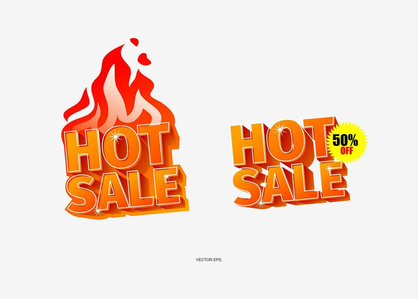 hot sale sign with flames and text vector