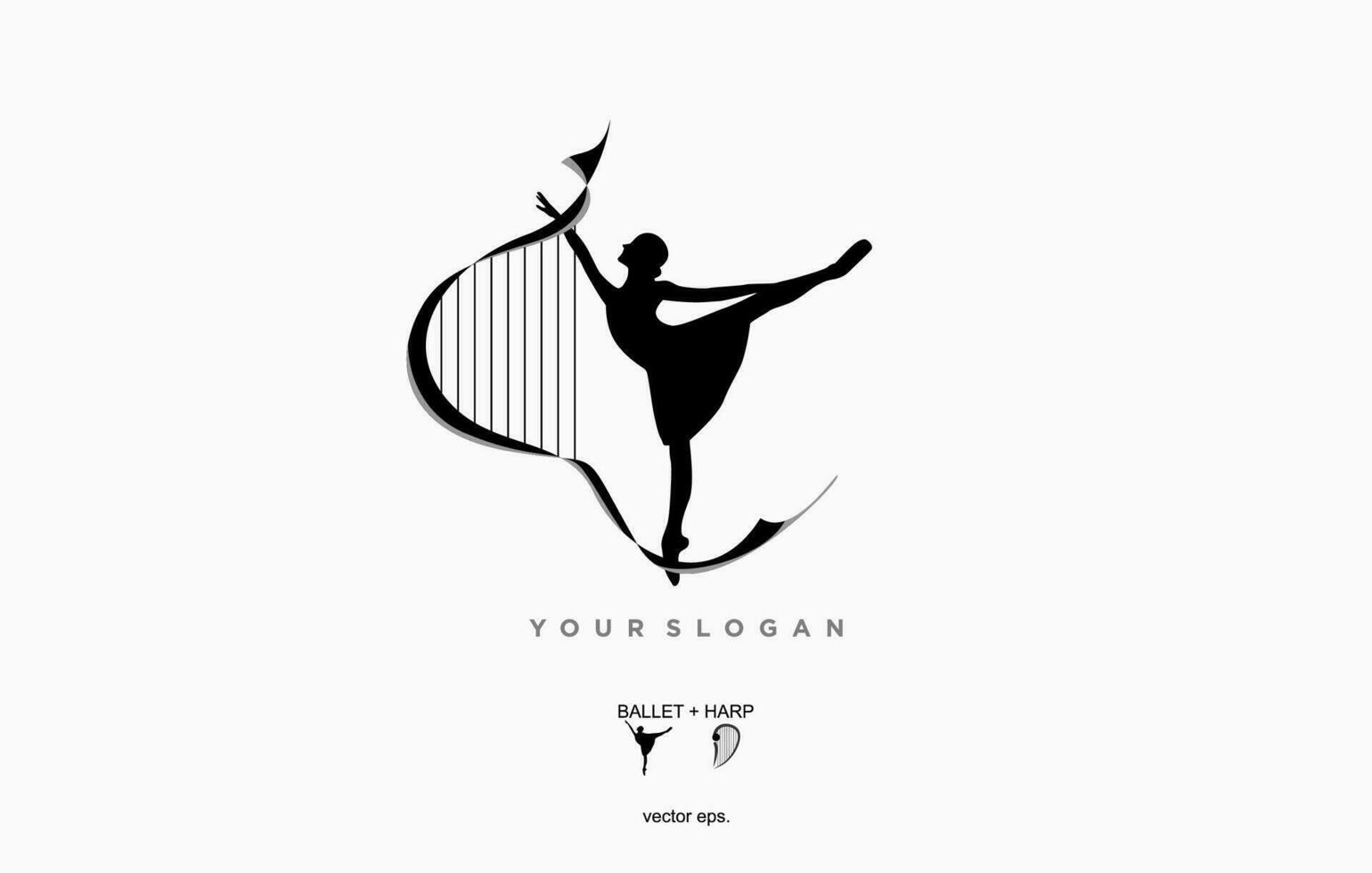 un logo para un danza empresa ese dice usted danza con alegría, vector ballet logo