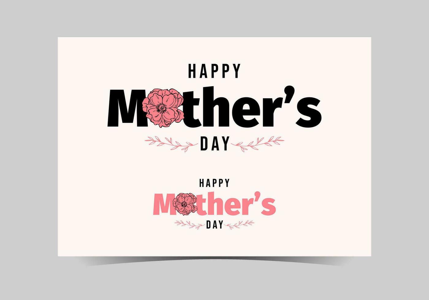 mothers day card with pink flowers and the words happy mothers day vector