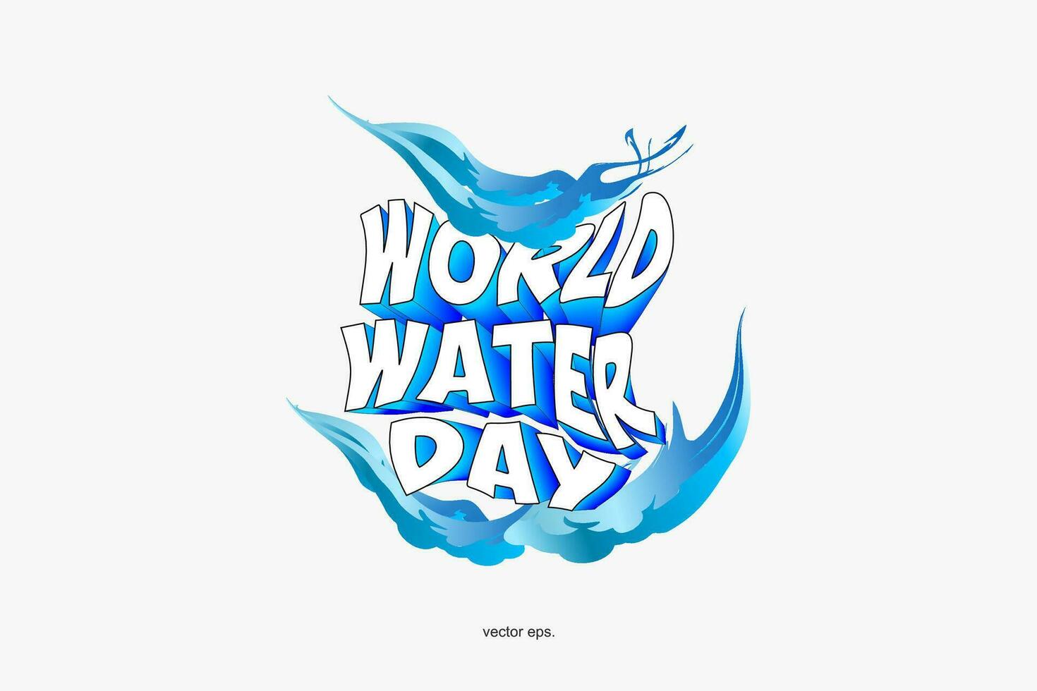 mundo agua día logo vector