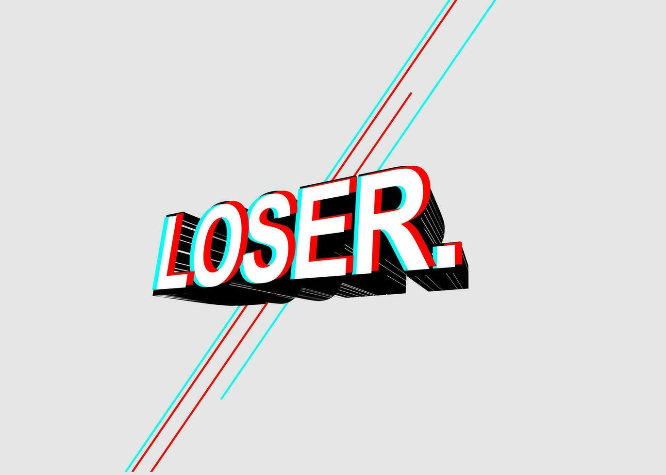el palabra perdedor es en rojo y azul letras vector