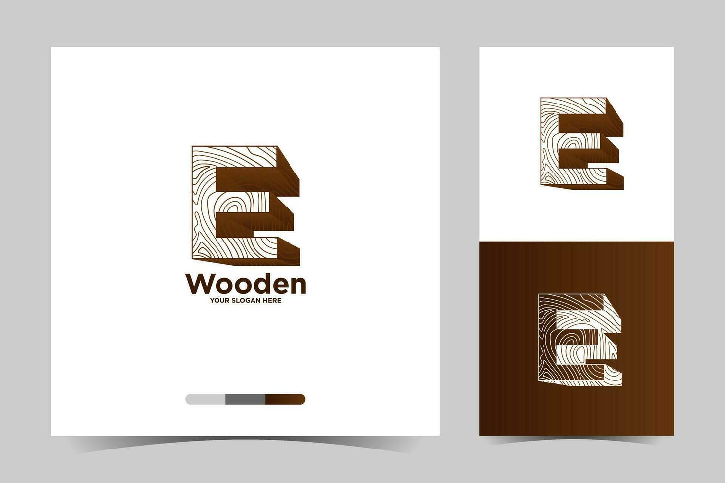 wooden letter e logo design template vector