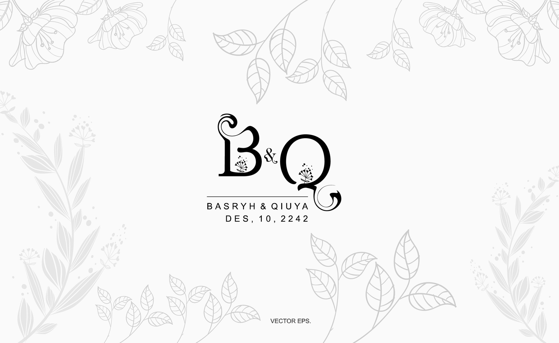 the logo for B and Q wedding design 28894847 Vector Art at Vecteezy