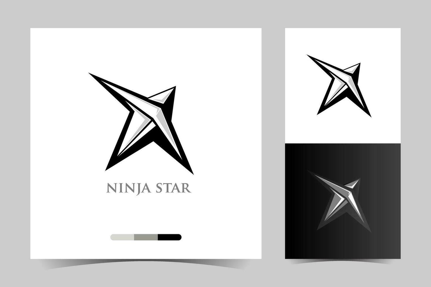 ninja star logo design template, vector illustration