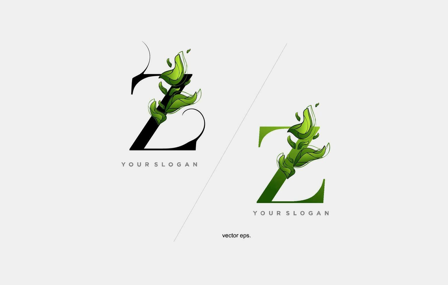 hoja letra z logo vector