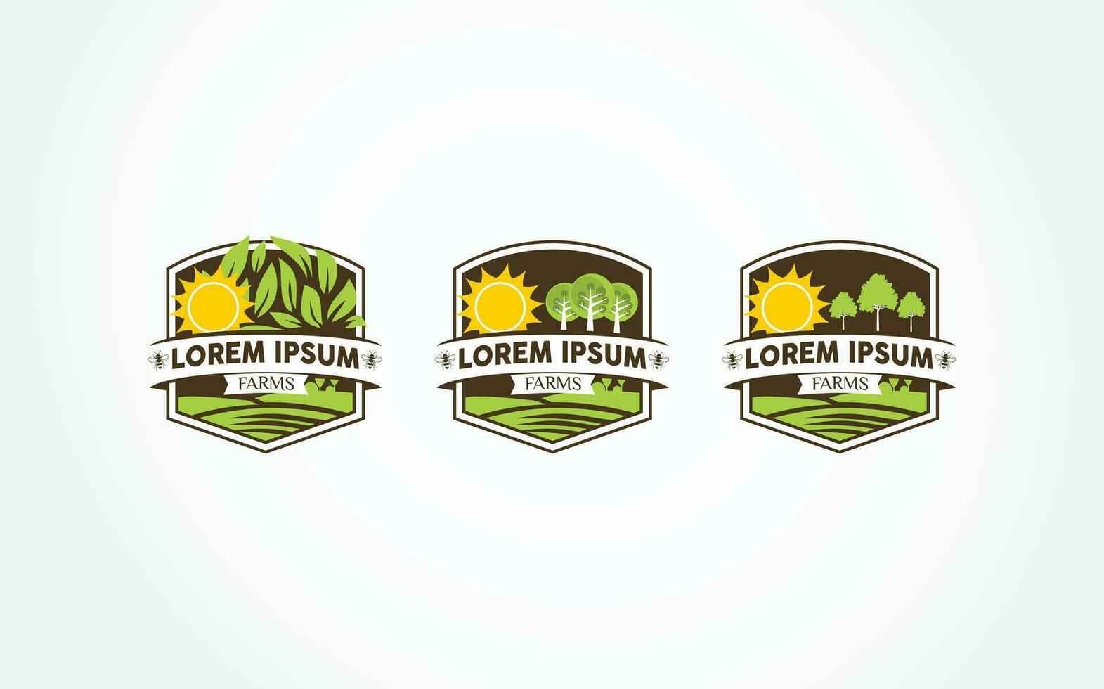 agricultura y plantación logos vector