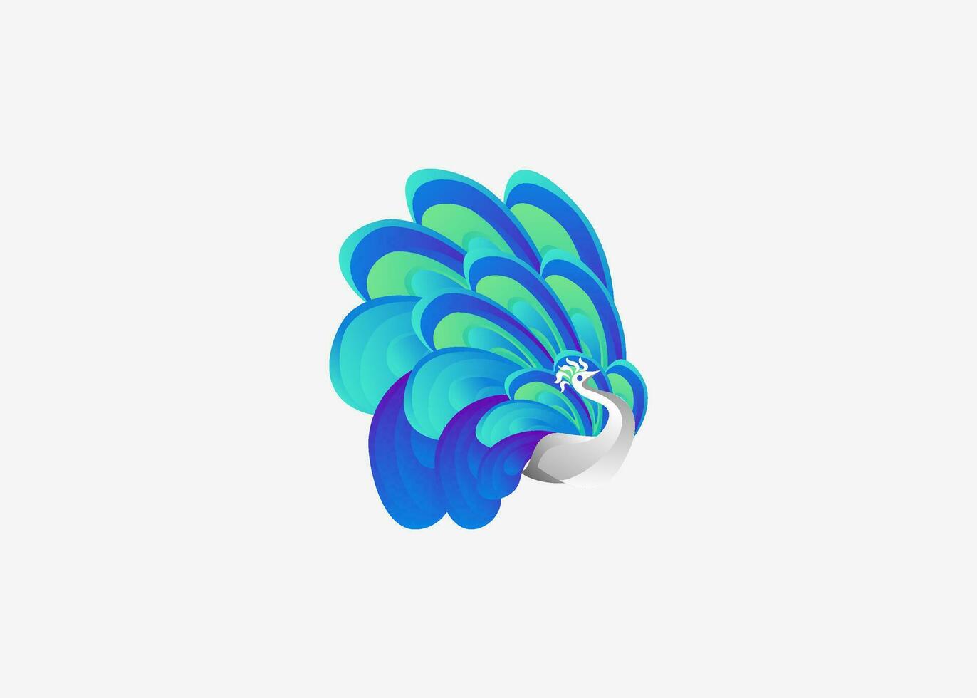 a blue and green peacock on a white background vector