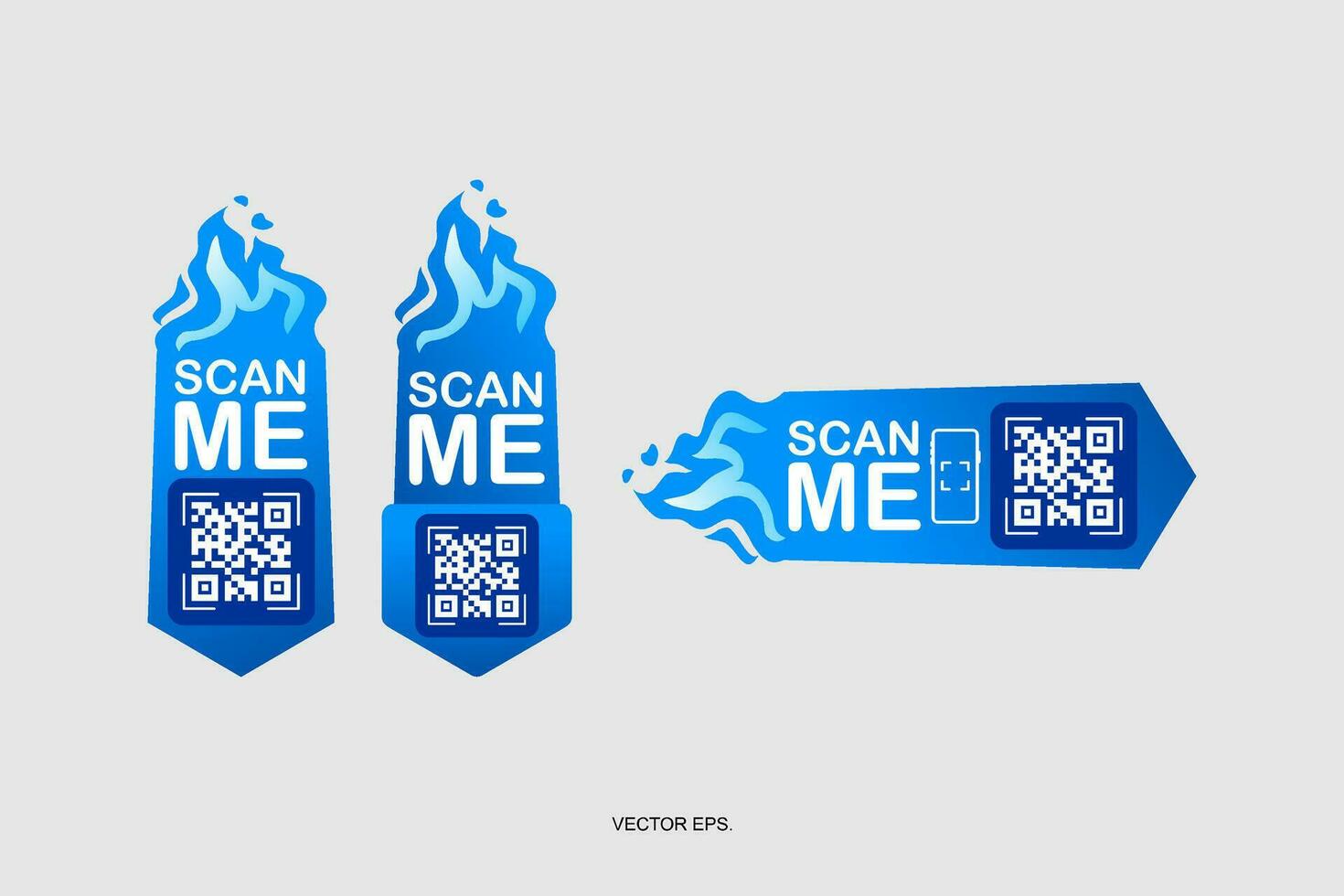 scan me qr code sticker design vector