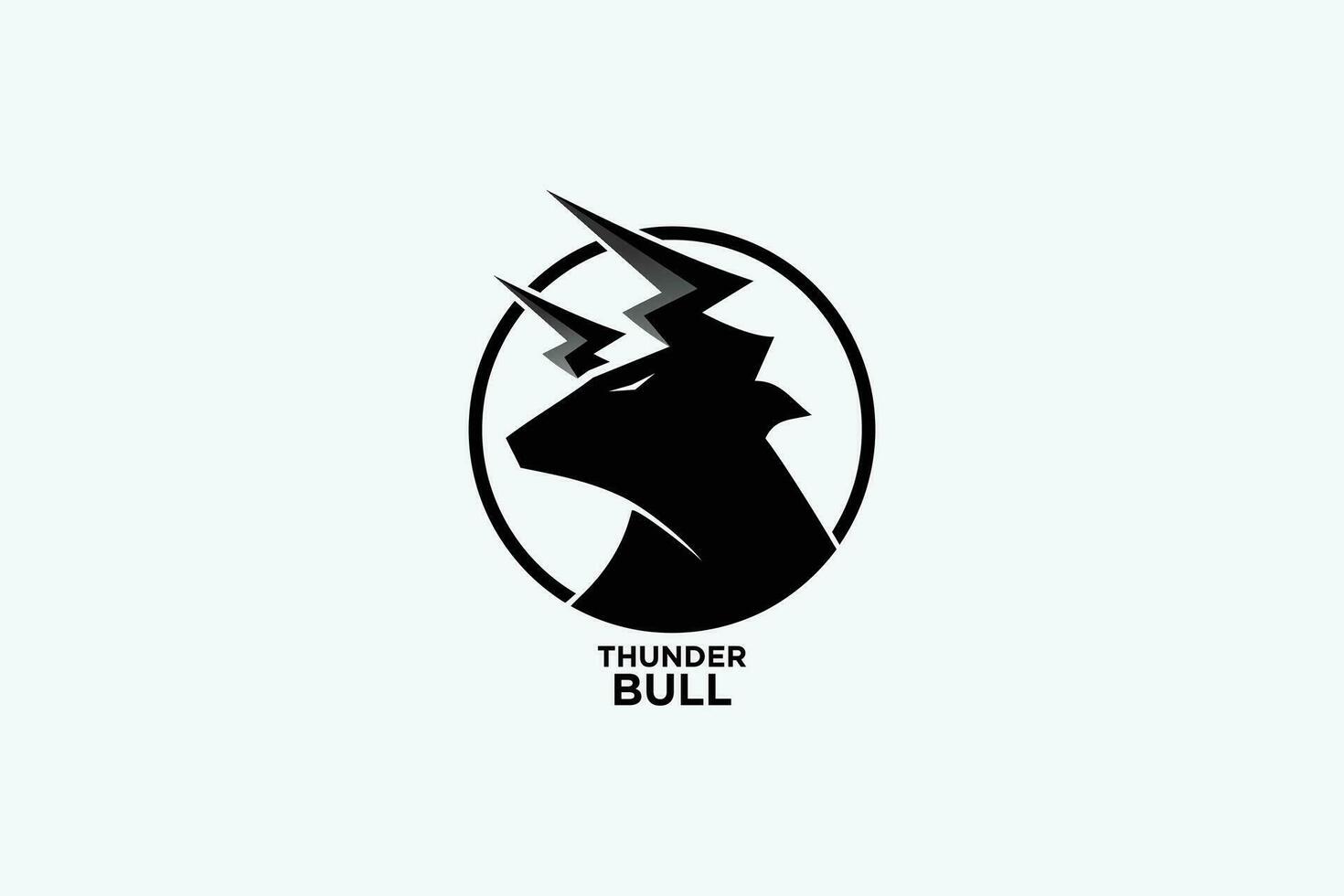 thunder bull logo with a black and white background vector