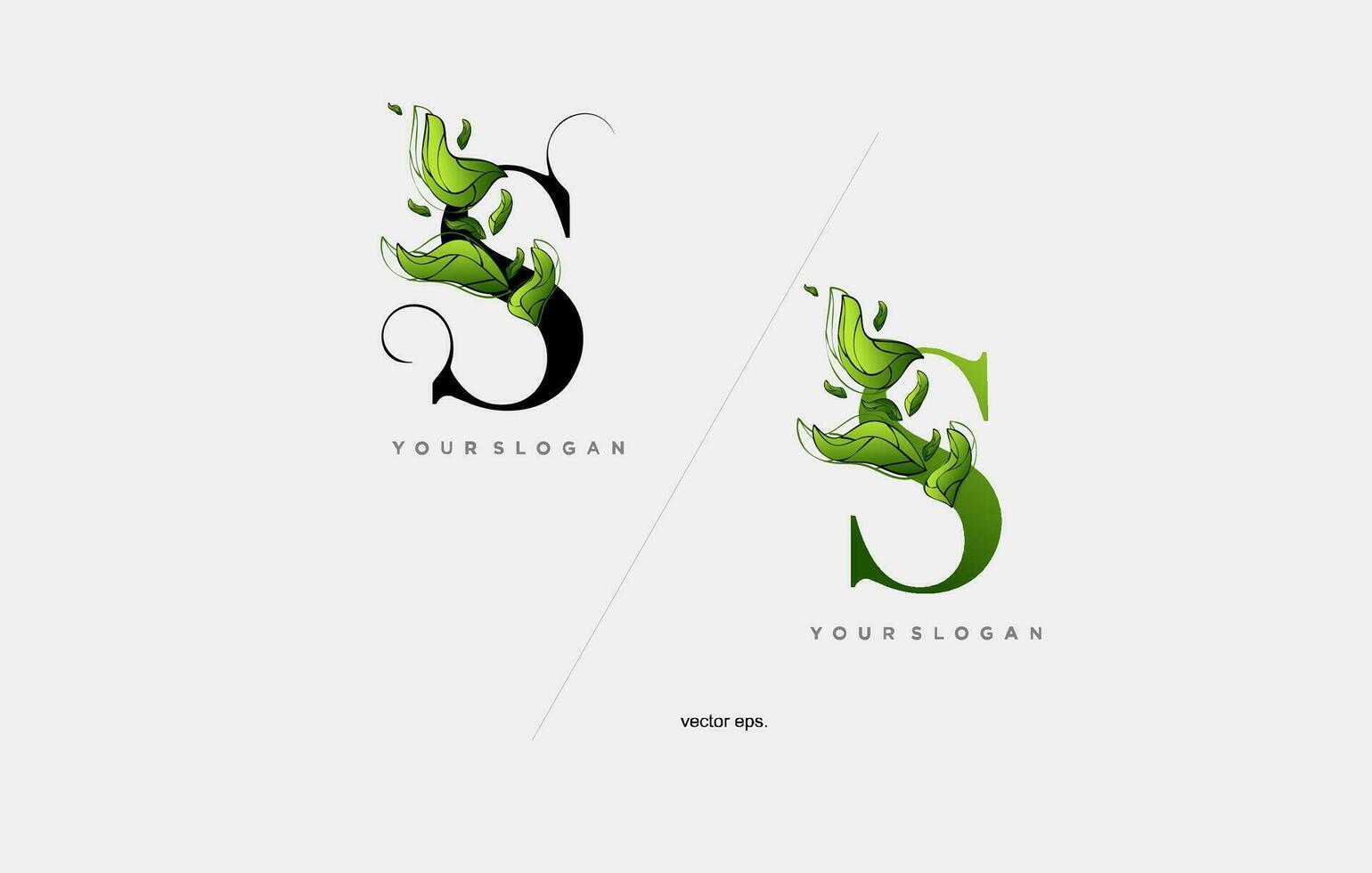 leaf letter S logo vector