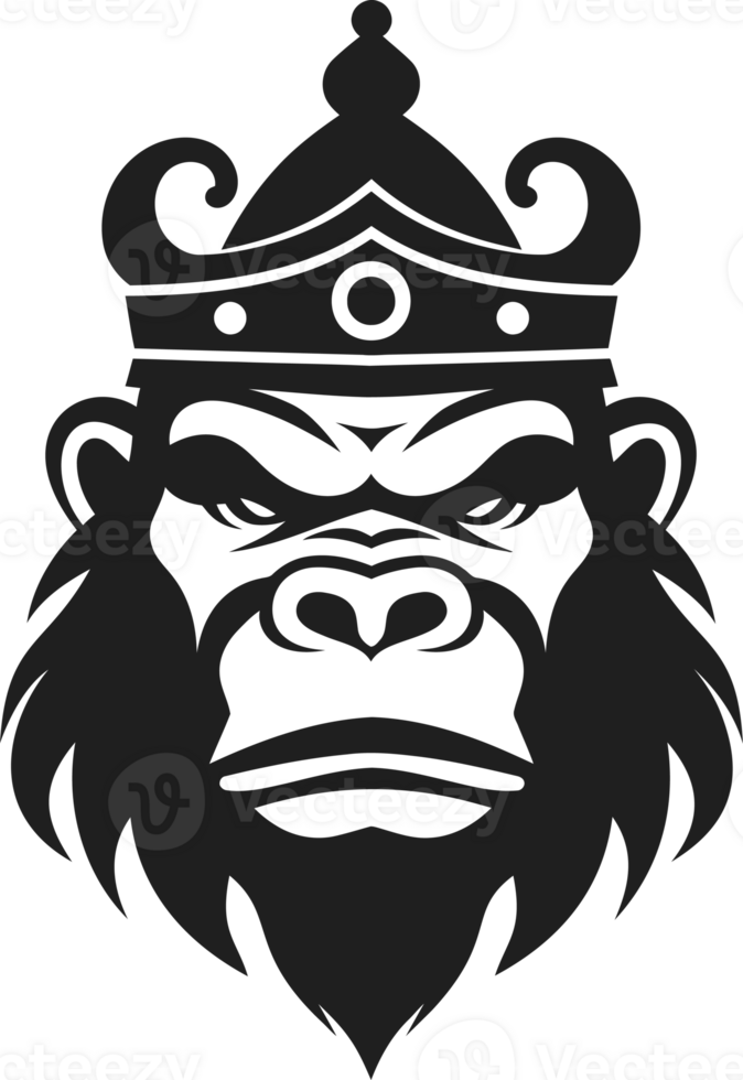 Gorilla in the Crown King of the Jungle png