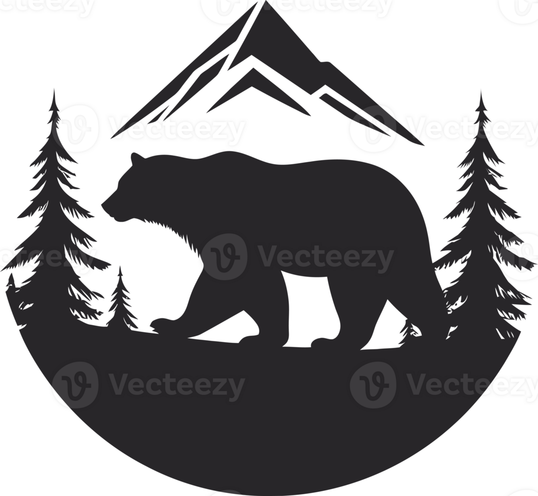 Bear in the Mountain Forest png