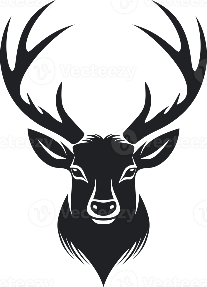 Black Deer Head Icon png
