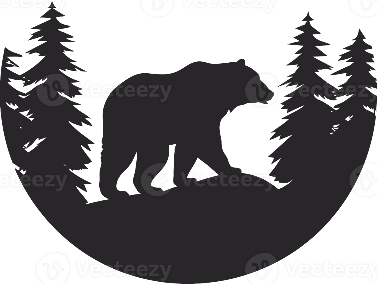 Bear in the mountain forest png