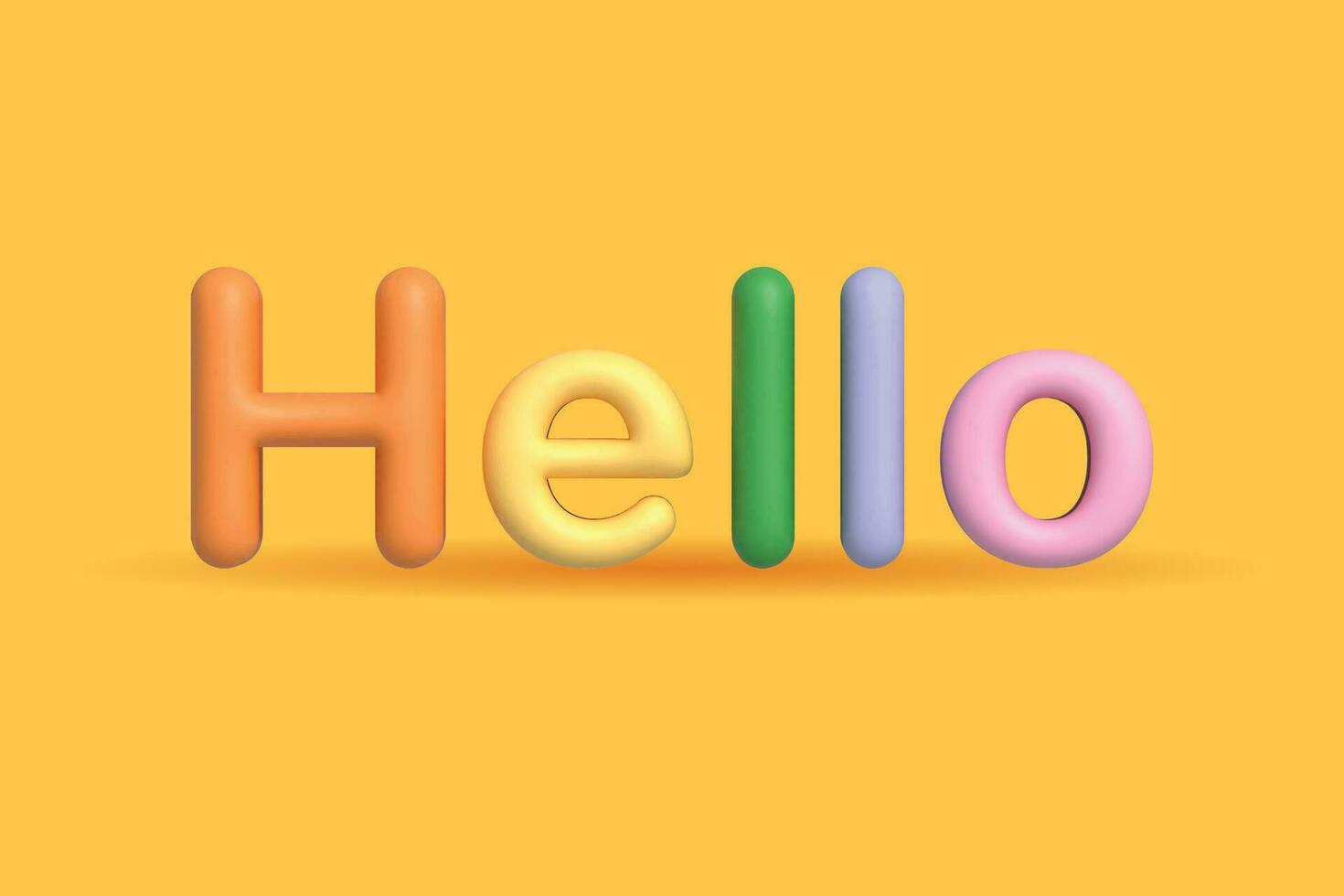 Hello word 3d design vector illustration with colorful color for element