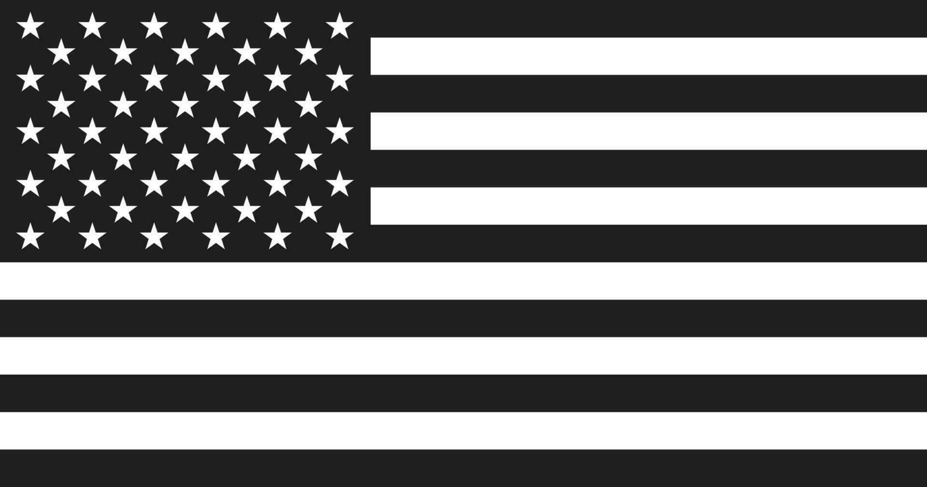 black and white color USA flag vector illustration.