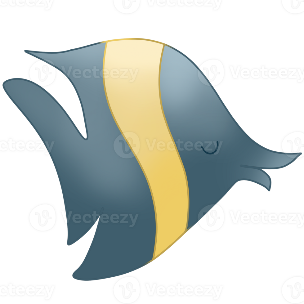 Hand drawn under the sea animal png