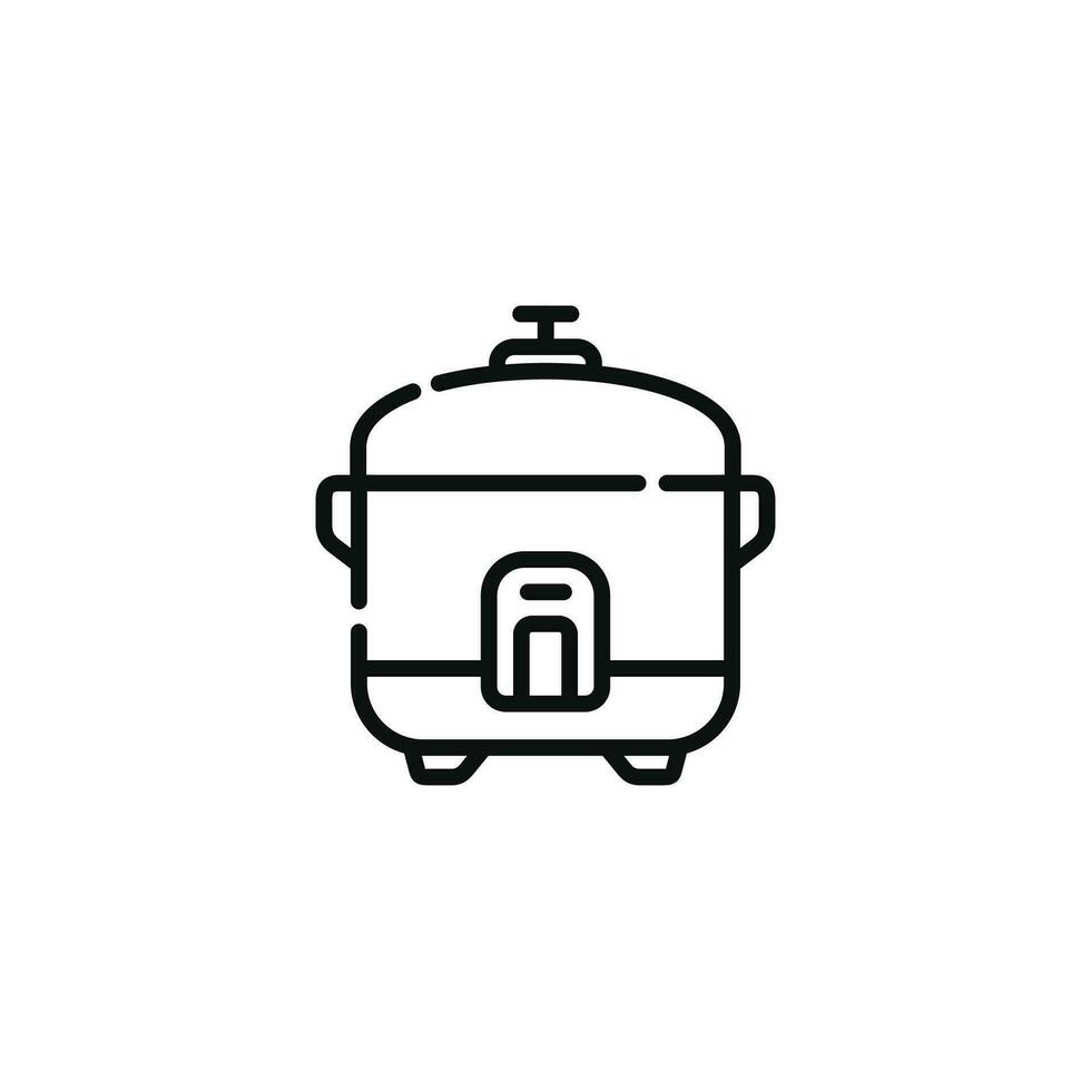 Rice cooker line icon isolated on white background vector