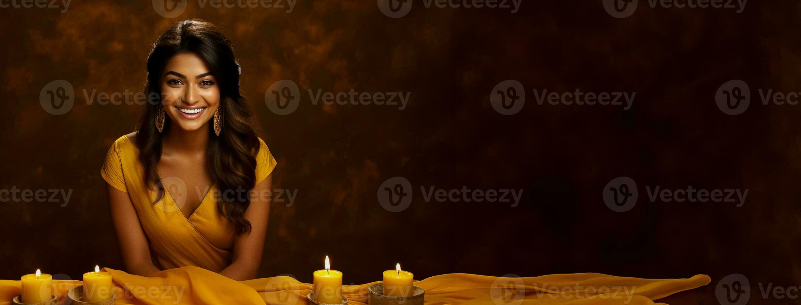 Beautiful indian woman celebrating Diwali holiday photo