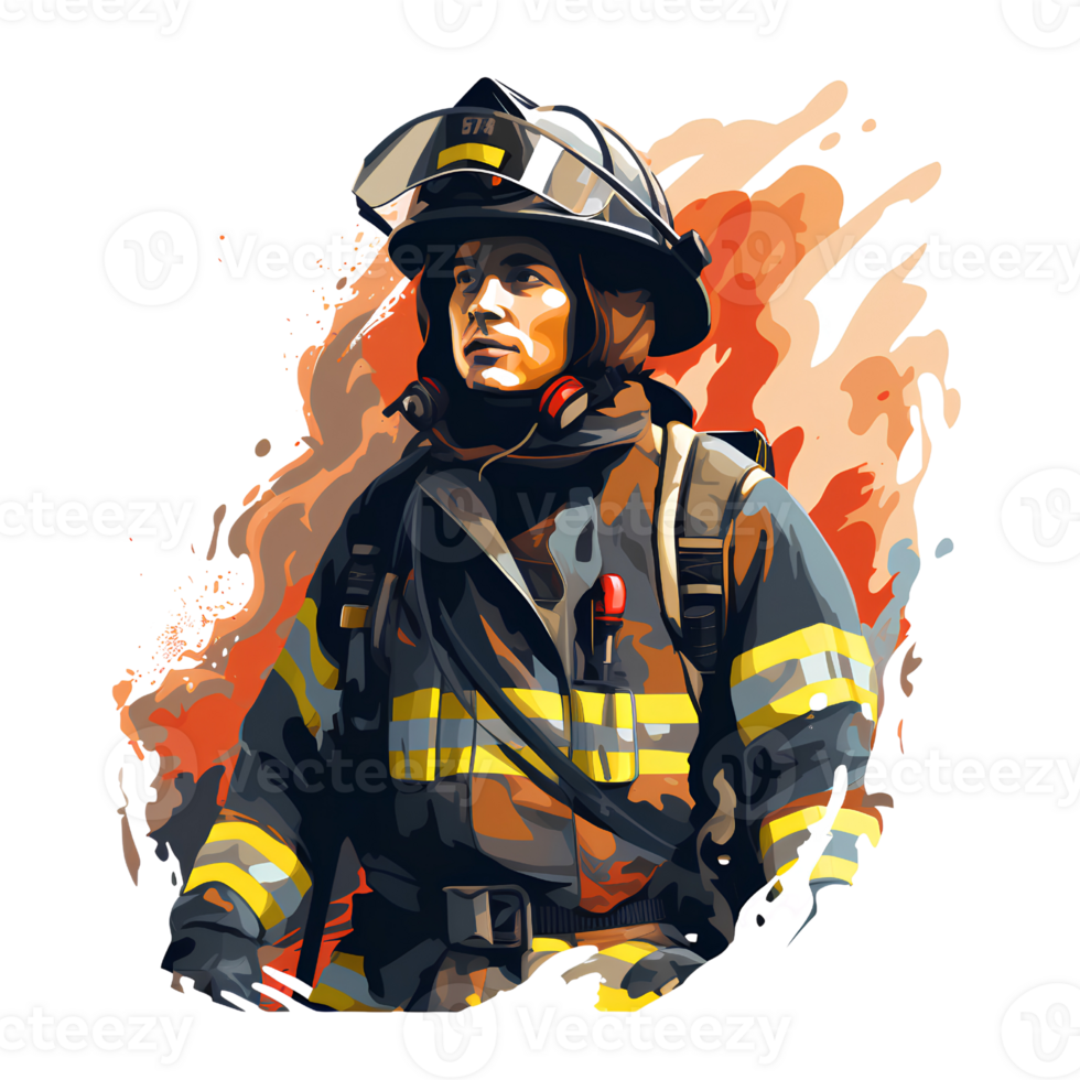 firefighter cartoon ai generate png