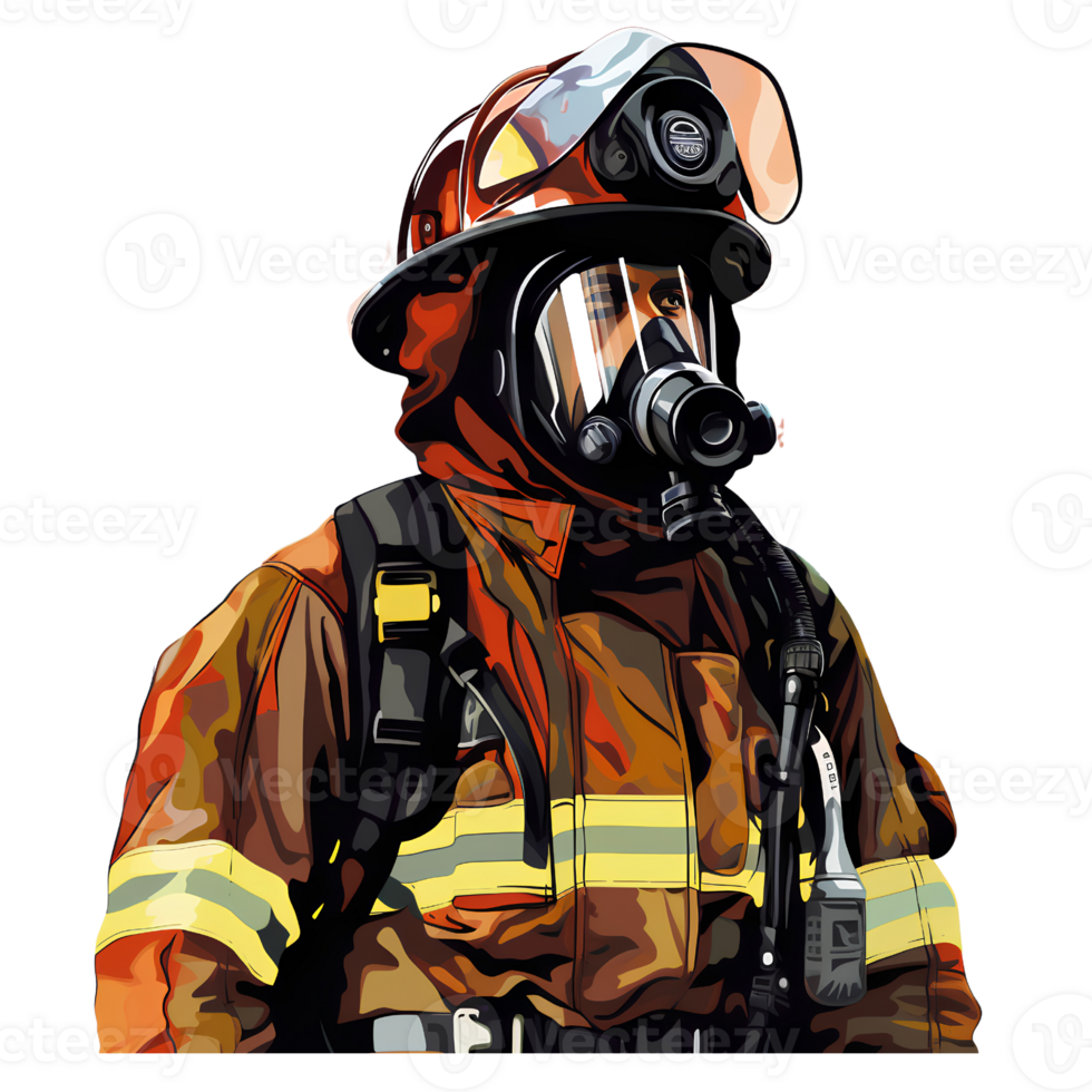 firefighter cartoon ai generate png