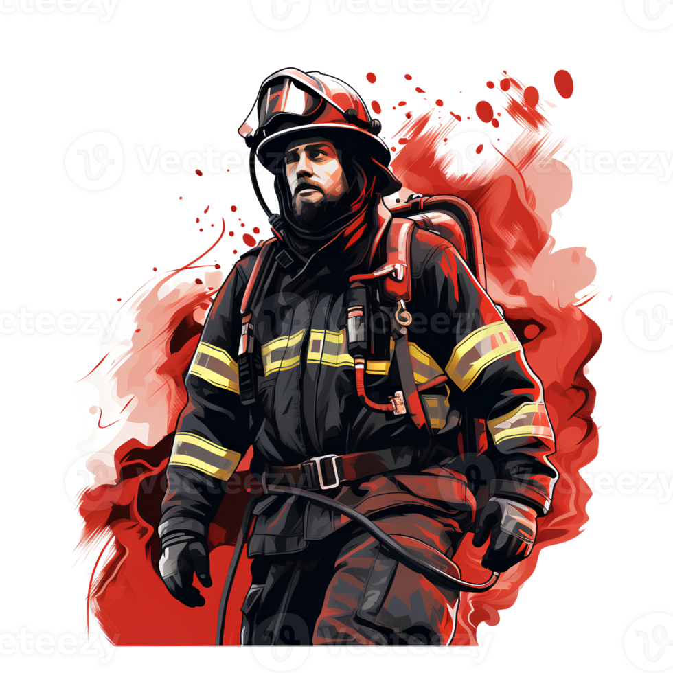 firefighter cartoon ai generate png