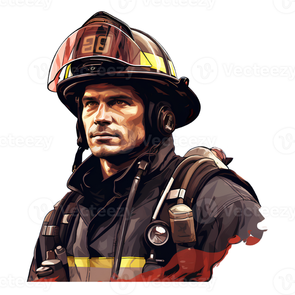 firefighter cartoon ai generate png