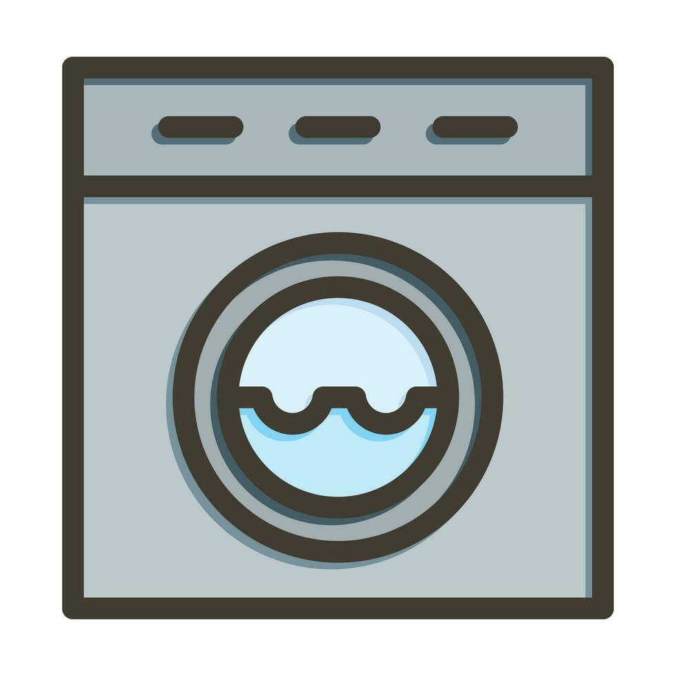Laundry Vector Thick Line Filled Colors Icon For Personal And Commercial Use.