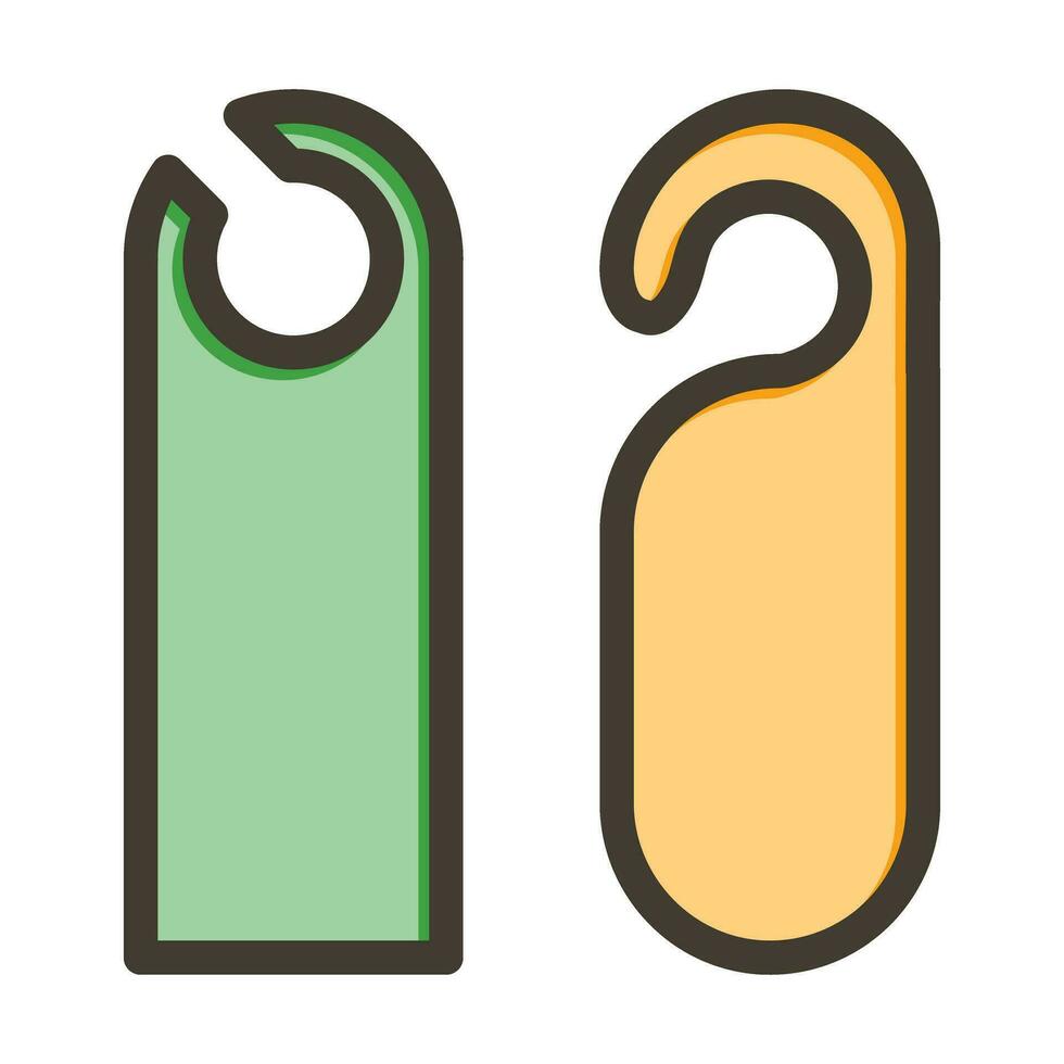 Door Hanger Vector Thick Line Filled Colors Icon For Personal And Commercial Use.