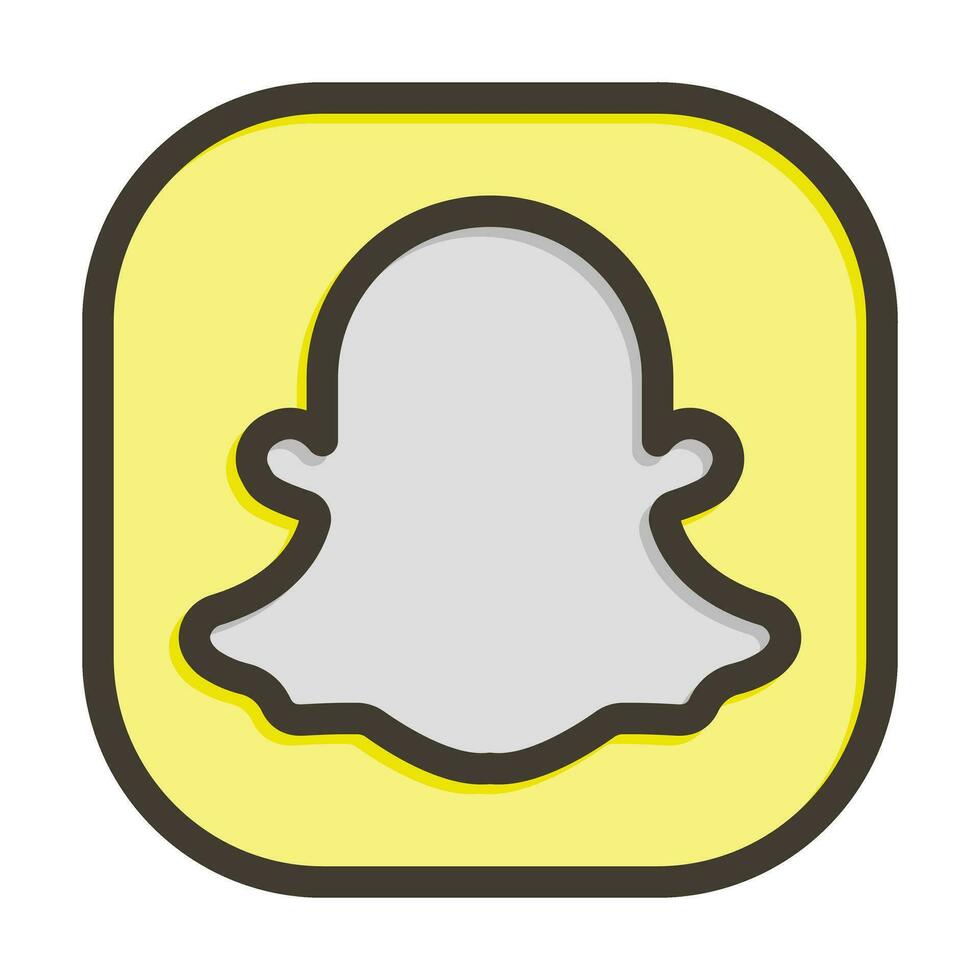 Snapchat Vector Thick Line Filled Colors Icon For Personal And Commercial Use.