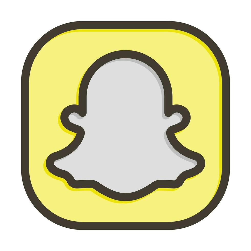 snapchat vector grueso línea lleno colores icono para personal y comercial usar.