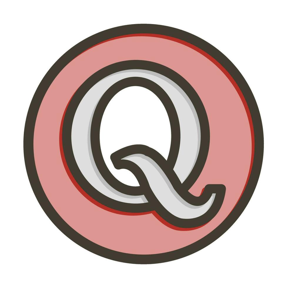 quora vector grueso línea lleno colores icono para personal y comercial usar.