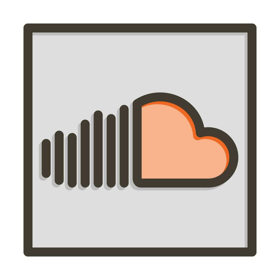 soundcloud vector grueso línea lleno colores icono para personal y comercial usar.