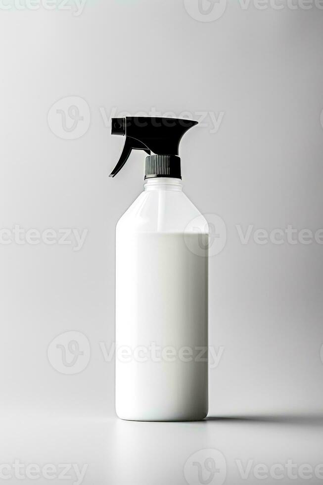 Monochromatic cleaning spray bottle portrayal minimalist design background with empty space for text photo