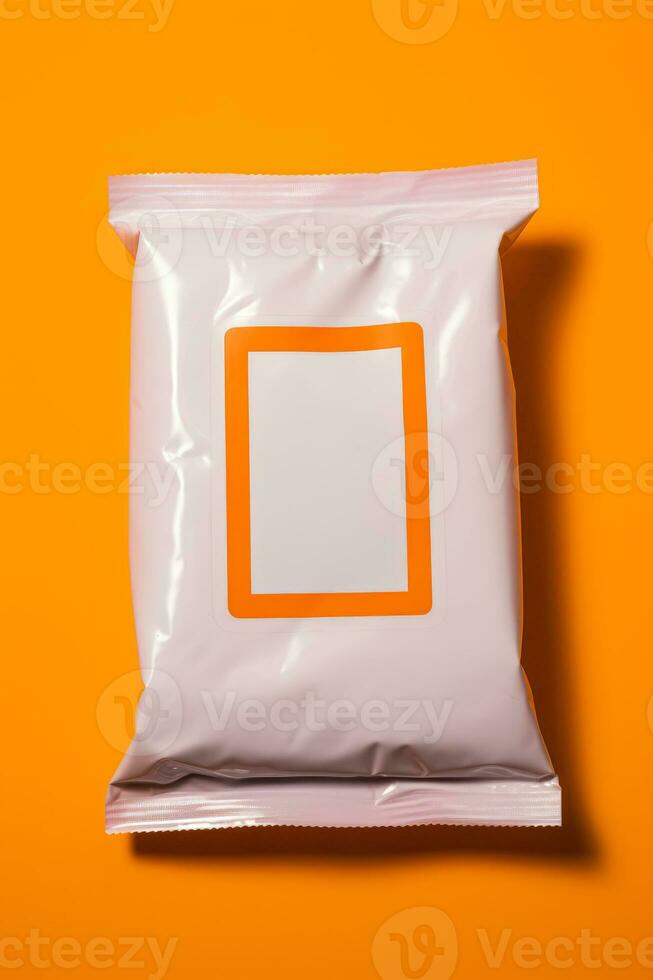 Anti static electronic cleaning wipes displayed isolated on an orange gradient background photo