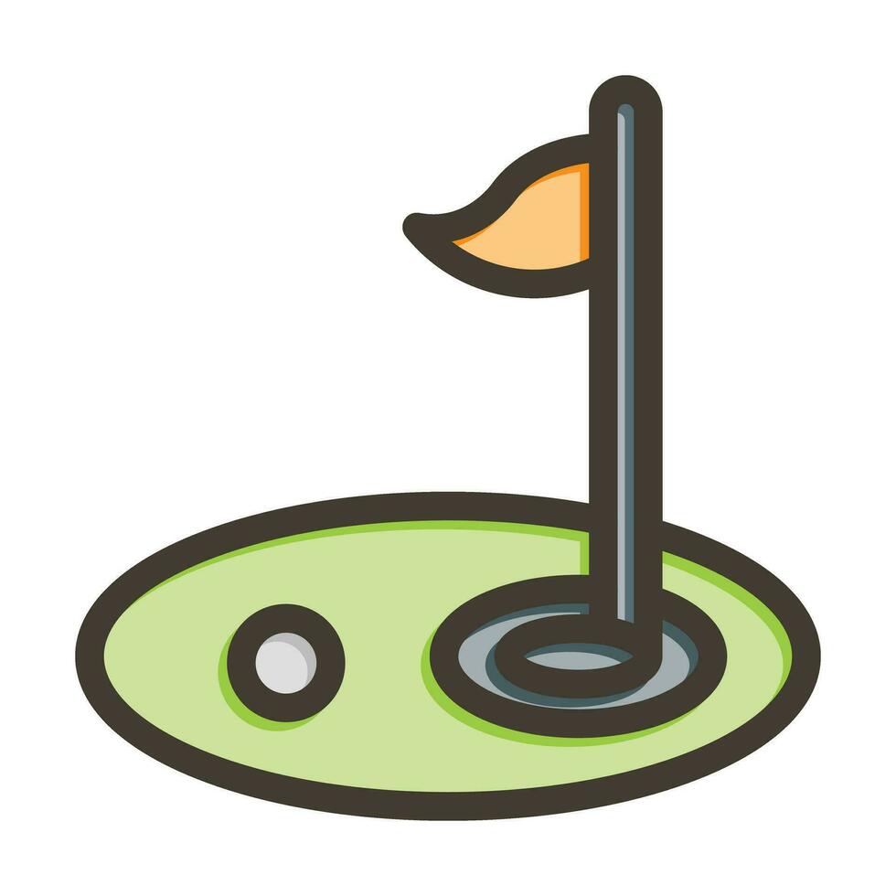 Golf Vector Thick Line Filled Colors Icon For Personal And Commercial Use.