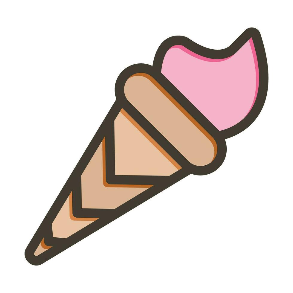 Ice Cream Vector Thick Line Filled Colors Icon For Personal And Commercial Use.