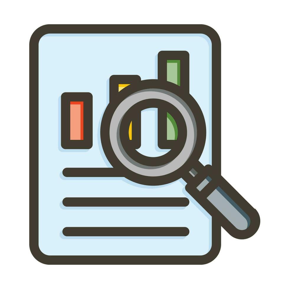 Audit Vector Thick Line Filled Colors Icon For Personal And Commercial Use.