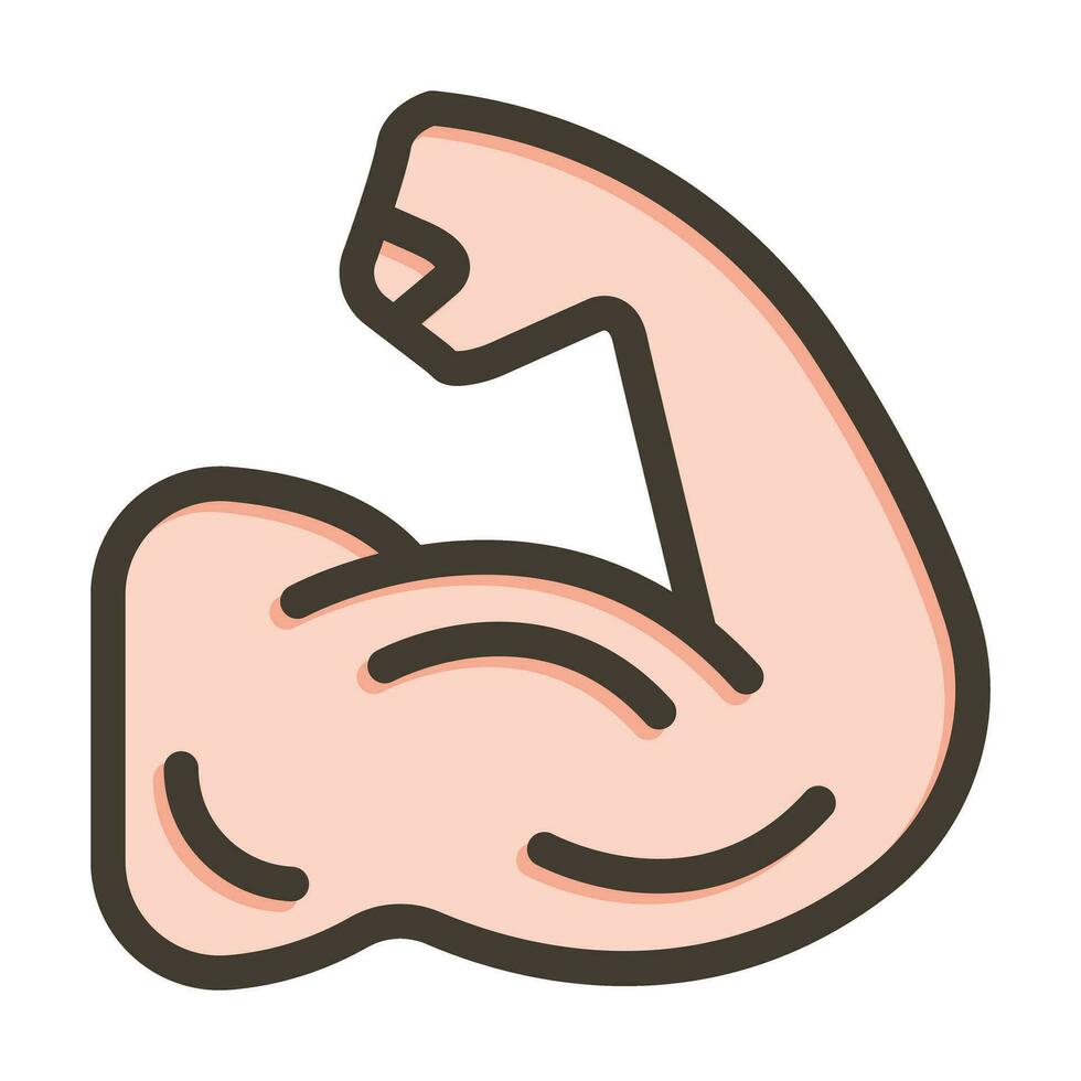 Muscle Vector Thick Line Filled Colors Icon For Personal And Commercial Use.