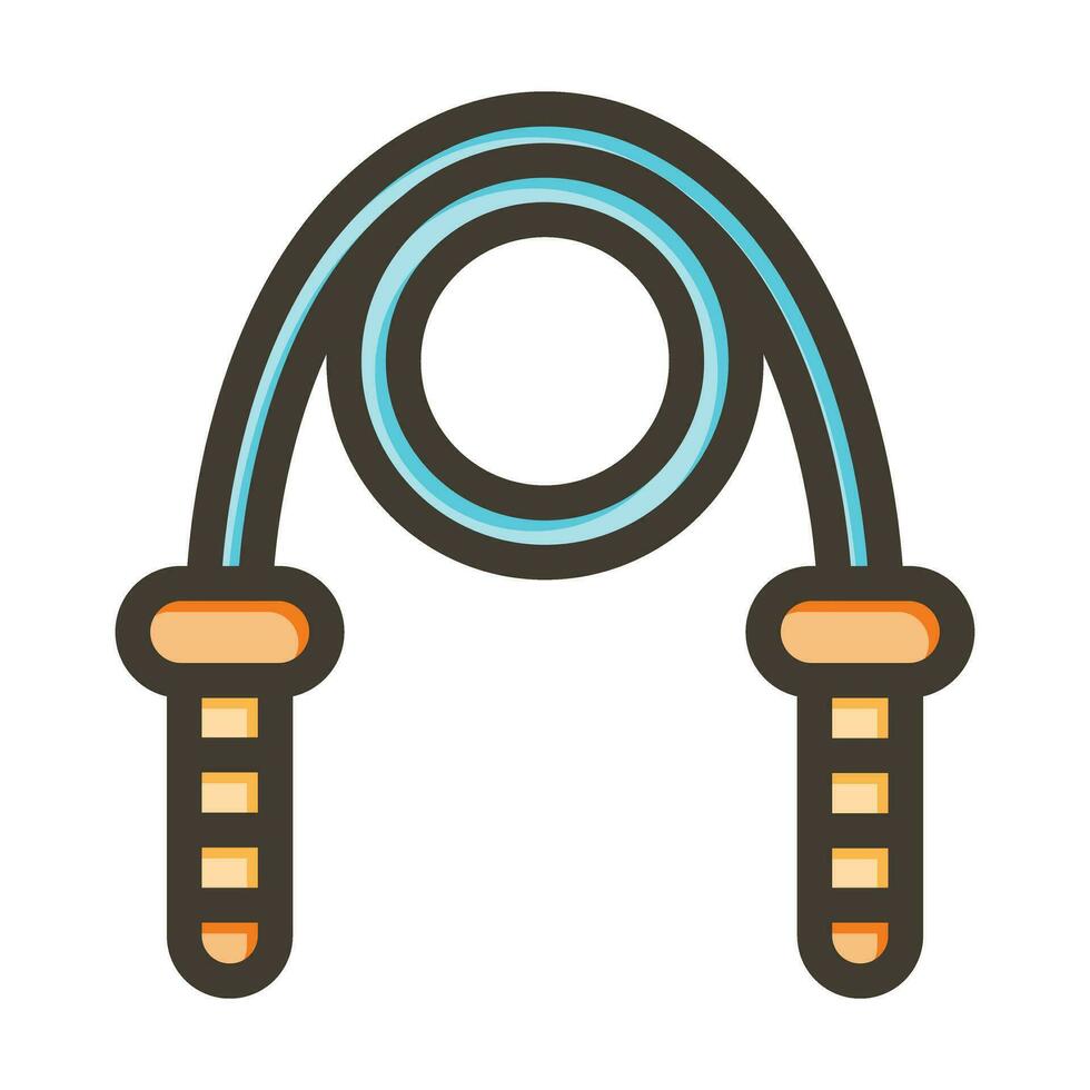 Skipping Rope Vector Thick Line Filled Colors Icon For Personal And Commercial Use.