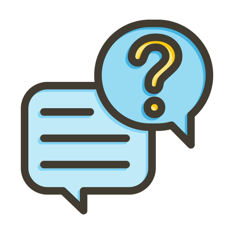 Question And Answer Vector Thick Line Filled Colors Icon For Personal And Commercial Use.