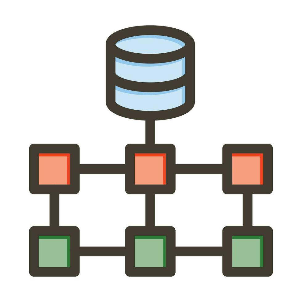 Structured Data Vector Thick Line Filled Colors Icon For Personal And Commercial Use.