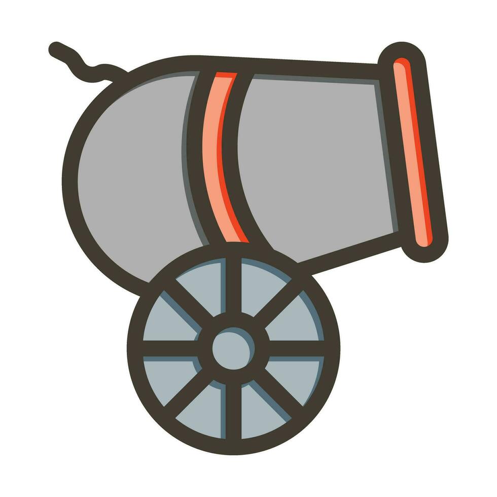 Cannon Vector Thick Line Filled Colors Icon For Personal And Commercial Use.