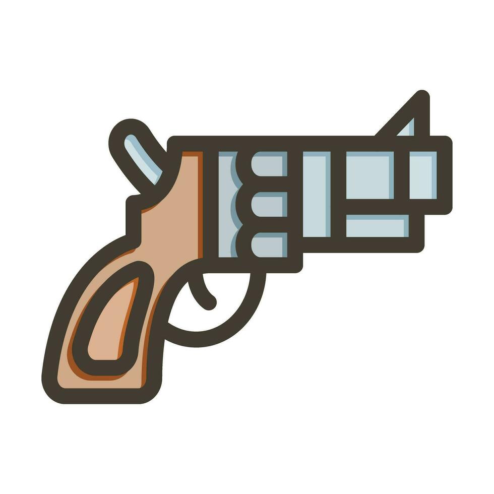 Revolver Vector Thick Line Filled Colors Icon For Personal And Commercial Use.