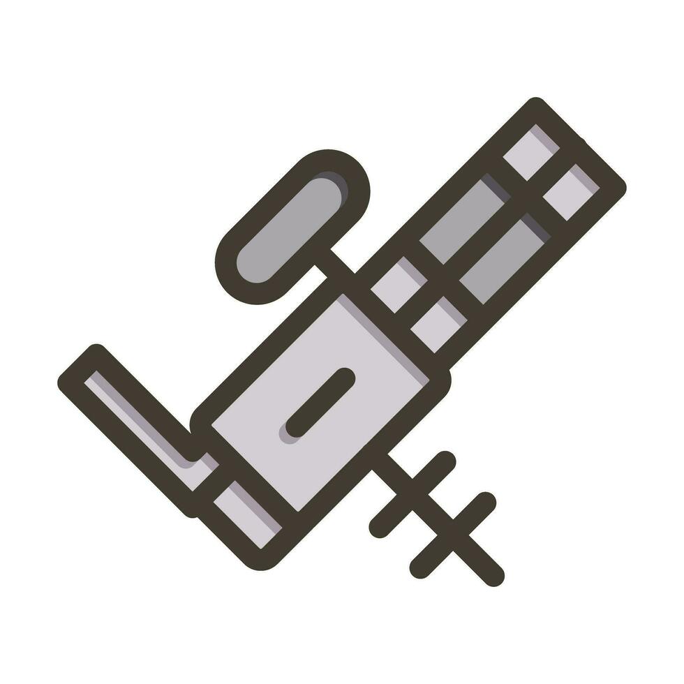 Machine Gun Vector Thick Line Filled Colors Icon For Personal And Commercial Use.