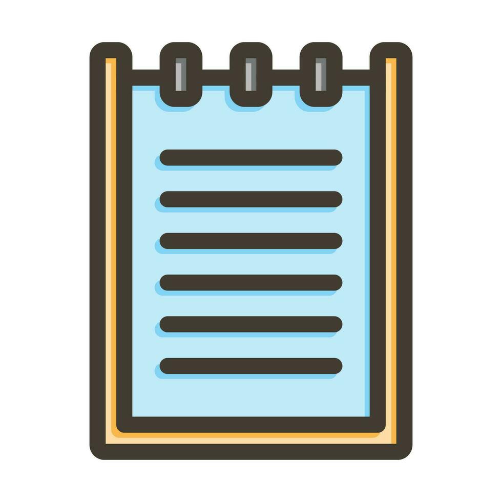 Notepad Vector Thick Line Filled Colors Icon For Personal And Commercial Use.