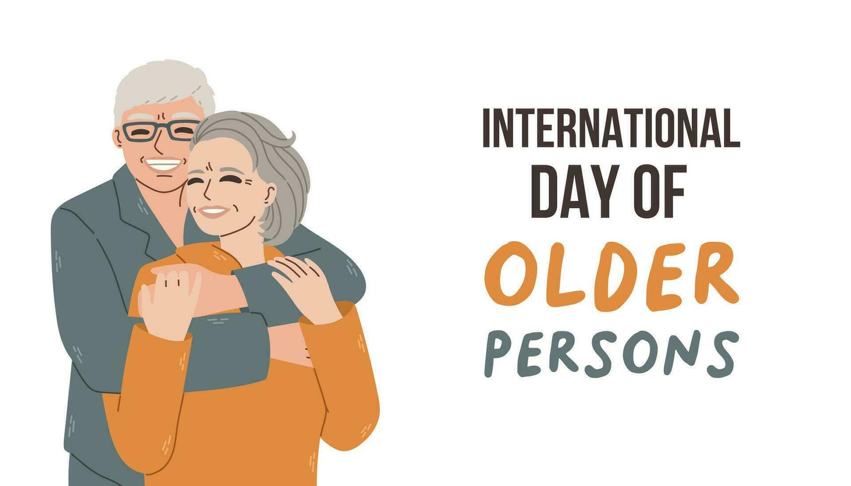 International Day of Older Persons design template. Design for banner, greeting cards or print. Vector illustration