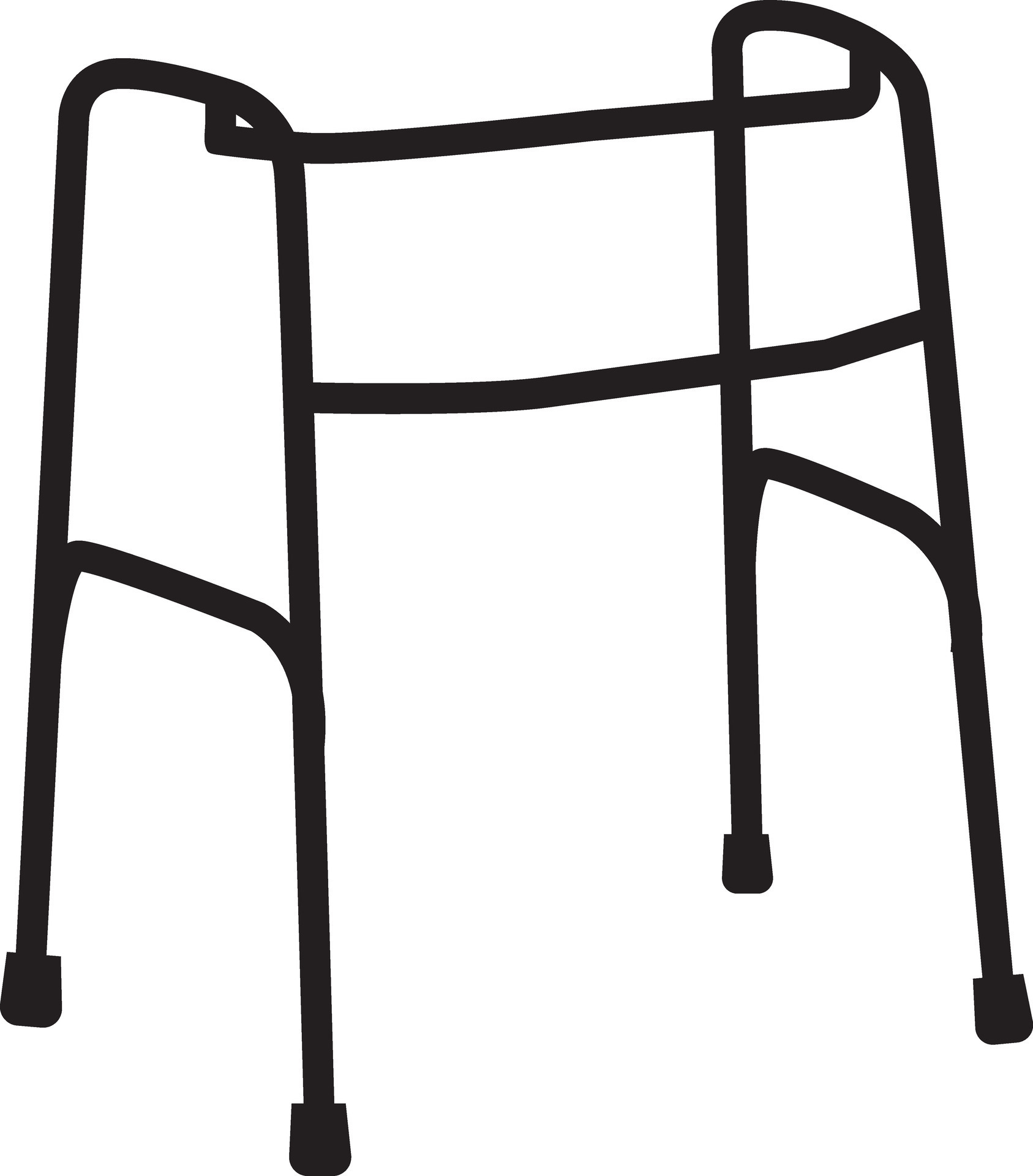 zimmer frame icon. walking frame sign. unsteady moving symbol. flat