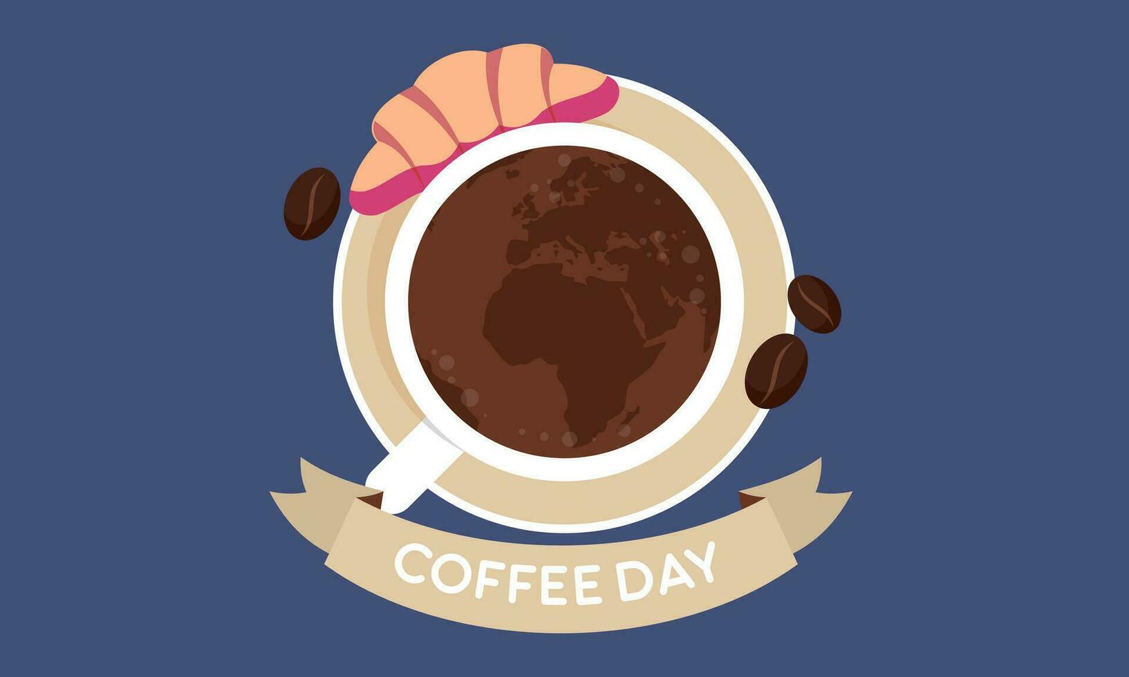 International day of coffee illustration hand drawn vector