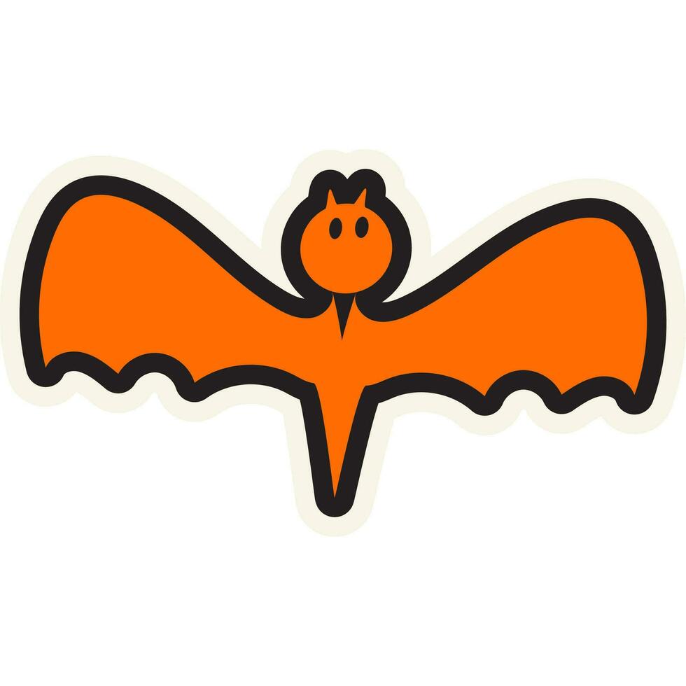 Halloween Stroked Winged Bat Sticker vector